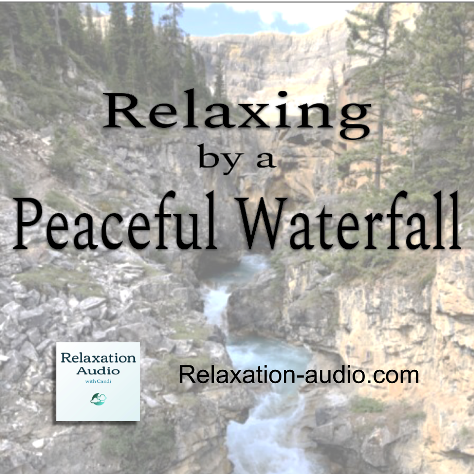 relaxing by a peaceful waterfall